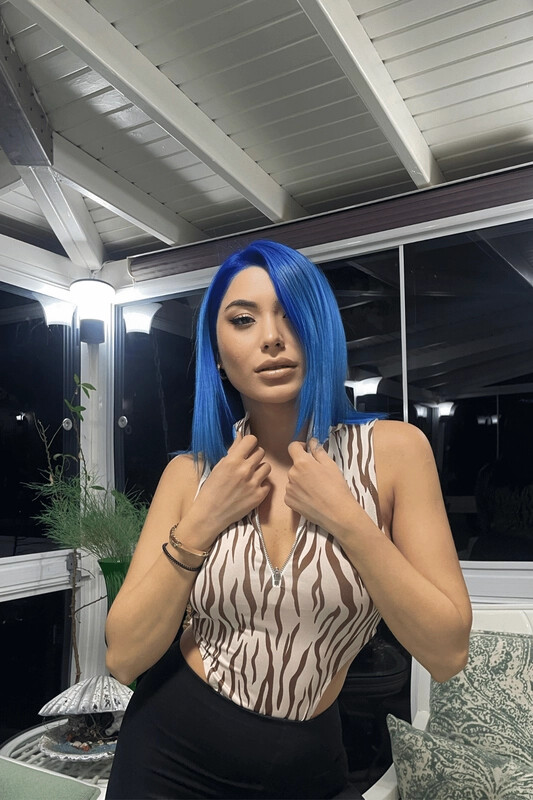 Kadın Kahverengi Desenli Fermuarlı Bodysuit (zck0594)