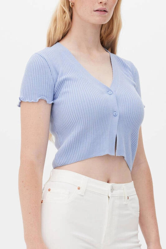 Kadın Lila Kısa Kollu Triko Hırka Bluz (zck0528)