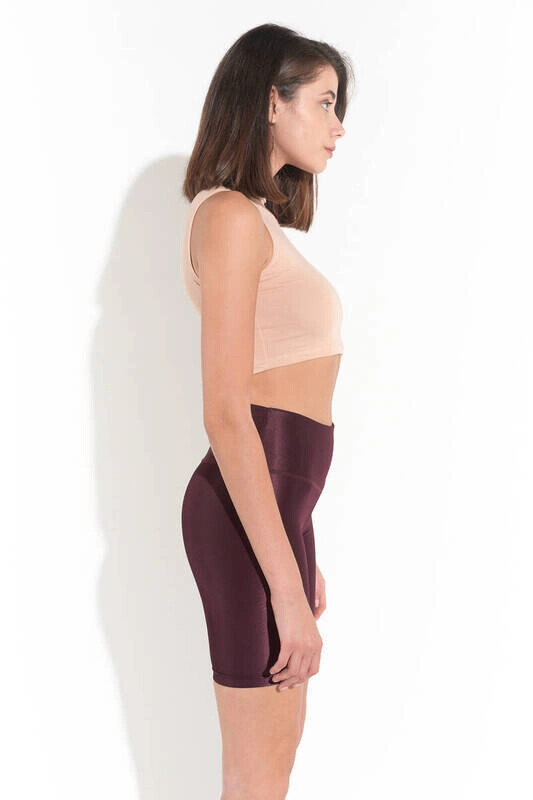 Kadın Ten Rengi Balıkcı Yaka Sıfır Kol Crop Büstiyer (ZCK0137)