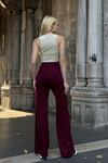 Kadın Bordo Fiyonk Detaylı Model Pantolon (ZCKSS148)