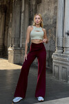 Kadın Bordo Fiyonk Detaylı Model Pantolon (ZCKSS148)