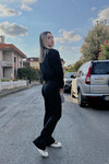 Kadın Siyah İspanyol Paça Tayt (zckss140)