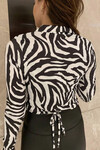 Kadın Zebra Beli Dolamalı Sandy Bluz Gömlek (zck0401)