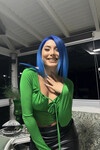 Kadın Zümrüt Yeşili Asimetrik Kesim Crop Tül Bluz (zck0569)